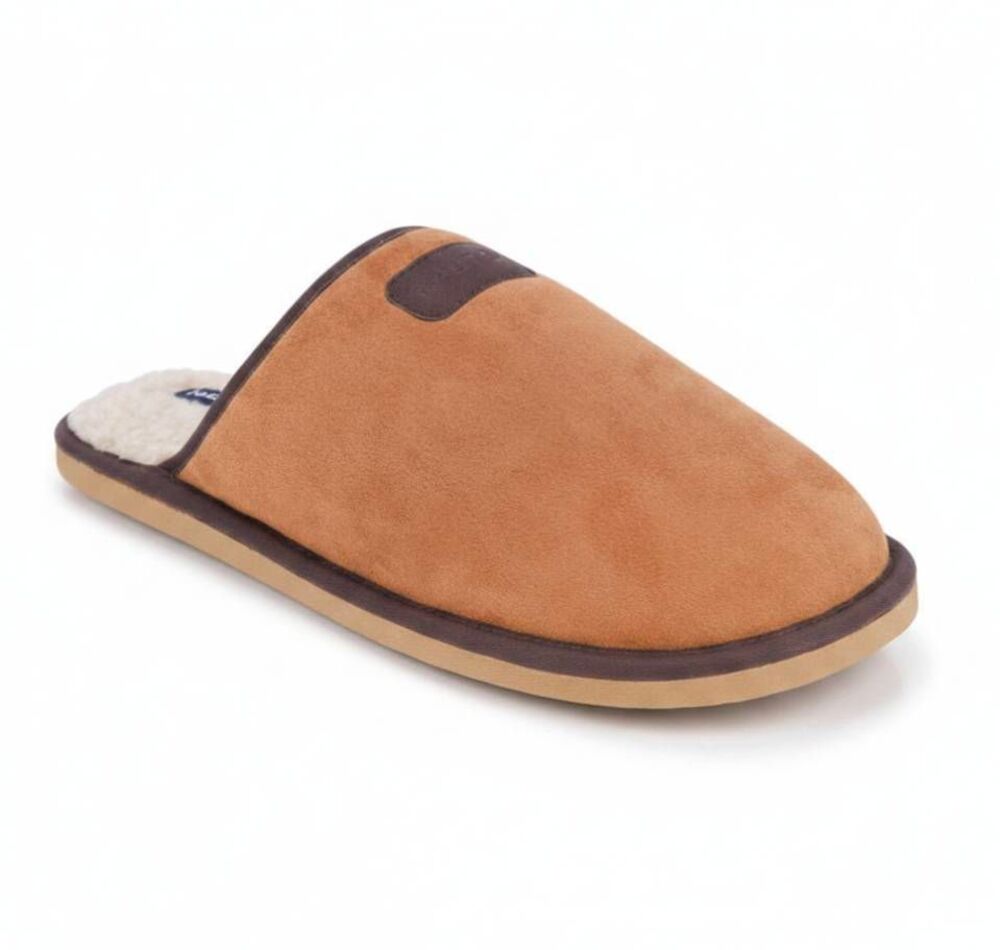 NWOB NAUTICA Microsuede Faux Fur Lined Slippers Size 13
